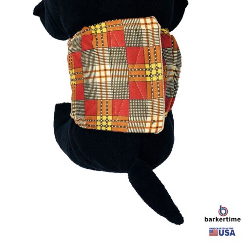 brown and red plaid belly band - model 2 brown and red plaid belly band - model 2