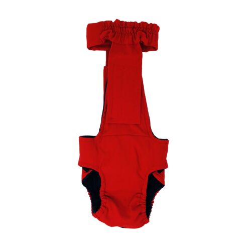 cherry red diaper overall - back cherry red diaper overall - back