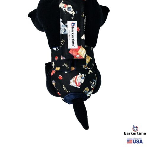 good doggie on black diaper overall - model 2 good doggie on black diaper overall - model 2