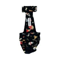 Good Doggie on Black Escape-Proof Washable Dog Diaper Overall
