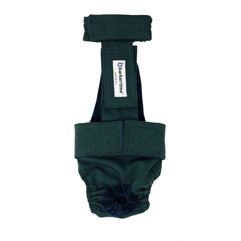 Olive Green Escape-Proof Washable Dog Diaper Overall