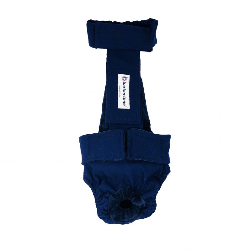 Navy Blue Escape-Proof Washable Dog Diaper Overall