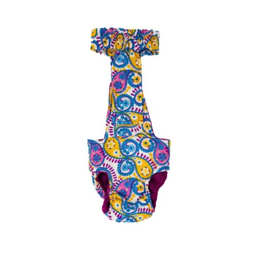 pastel paisley diaper overall - new - back pastel paisley diaper overall - new - back