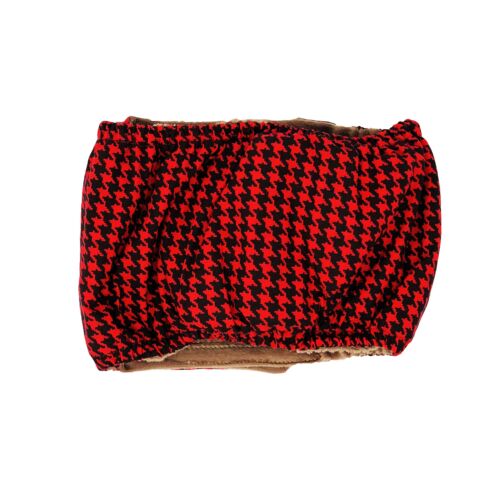 red houndstooth on black belly band - back red houndstooth on black belly band - back