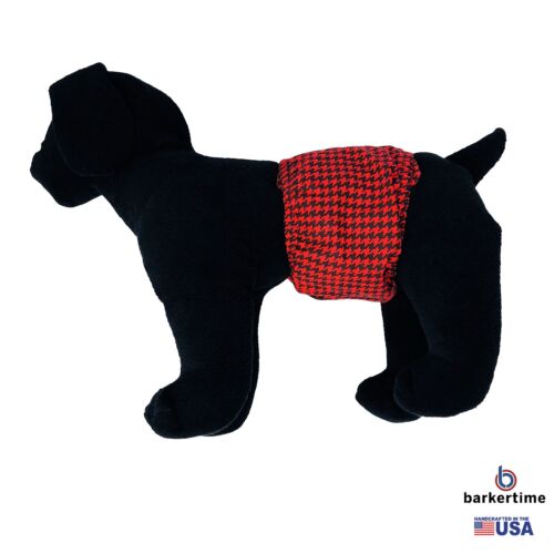 red houndstooth on black belly band - model 1 red houndstooth on black belly band - model 1