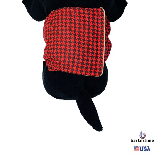 red houndstooth on black belly band - model 2 red houndstooth on black belly band - model 2