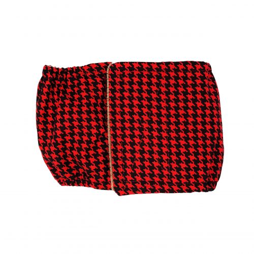 red houndstooth on black belly band