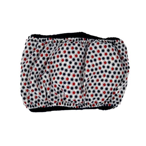 red white and blue polka dot belly band - back red white and blue polka dot belly band - back