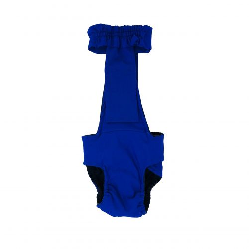 royal blue diaper overall - back