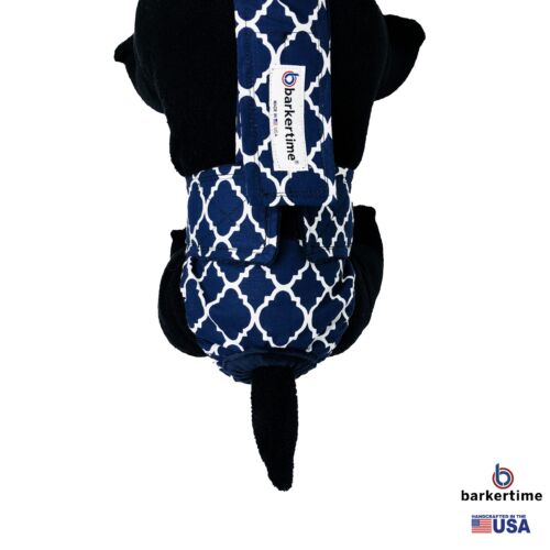 white quatrefoil on blue diaper overall - new - model 2 white quatrefoil on blue diaper overall - new - model 2