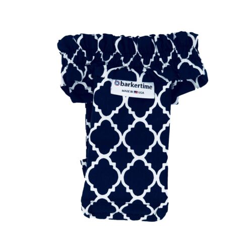 white quatrefoil on blue diaper pull-up - back white quatrefoil on blue diaper pull-up - back