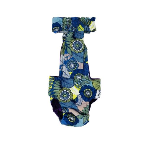 blue flower blossom diaper overall - new - back blue flower blossom diaper overall - new - back