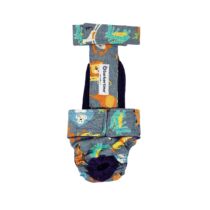 Forest Buddies on Gray Escape-Proof Washable Dog Diaper Overall