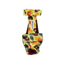 Happy Bear on Green Escape-Proof Washable Dog Diaper Overall