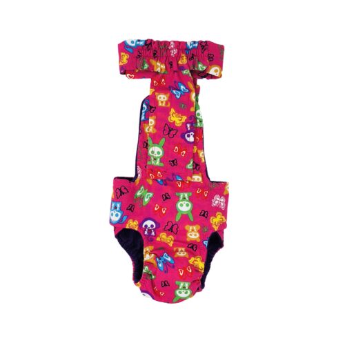 skeleton figures on pink diaper overall - new - back skeleton figures on pink diaper overall - new - back