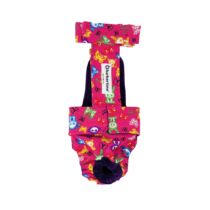 Skeleton Figures on Pink Escape-Proof Washable Dog Diaper Overall