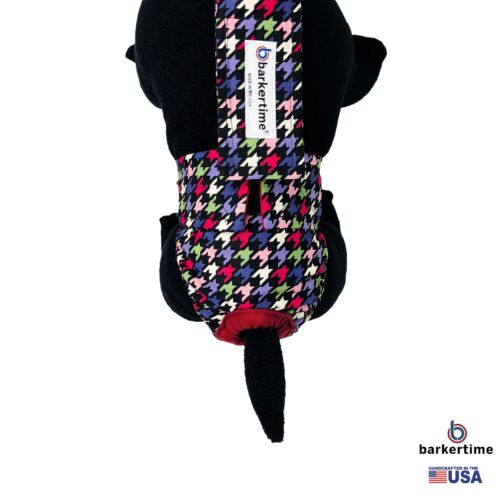 colorful houndstooth on black diaper overall - new - model 2 colorful houndstooth on black diaper overall - new - model 2