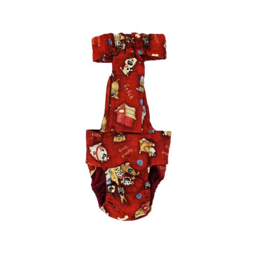 good doggie on red diaper overall - new - back good doggie on red diaper overall - new - back