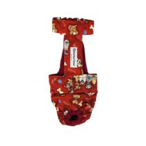 Good Doggie on Red Escape-Proof Washable Dog Diaper Overall