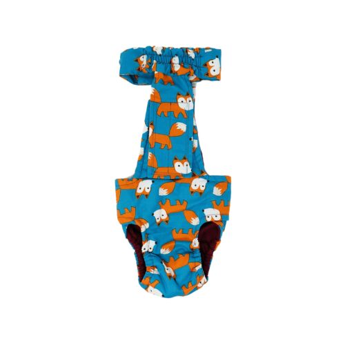 happy fox on teal diaper overall - new - back happy fox on teal diaper overall - new - back