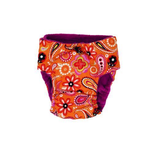 paisley flower on orange diaper - back paisley flower on orange diaper - back