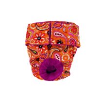 Paisley Flower on Orange   Dog Diaper