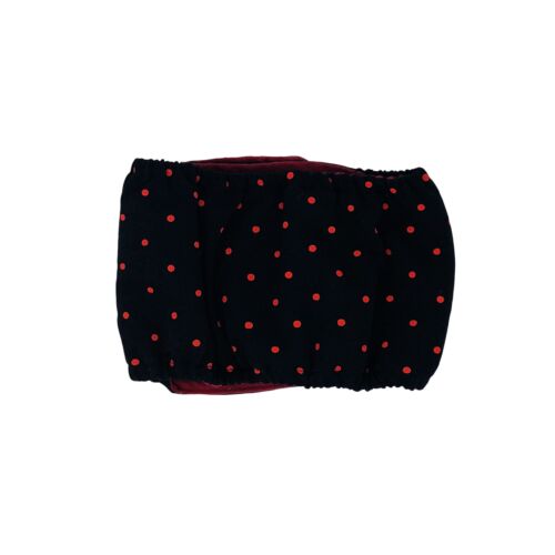 red polka dot on black belly band - back red polka dot on black belly band - back