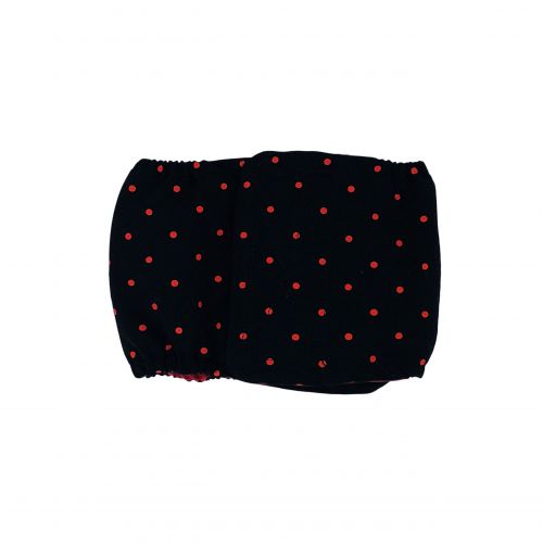 red polka dot on black belly band
