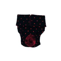 Red Polka Dot on Black   Cat Diaper