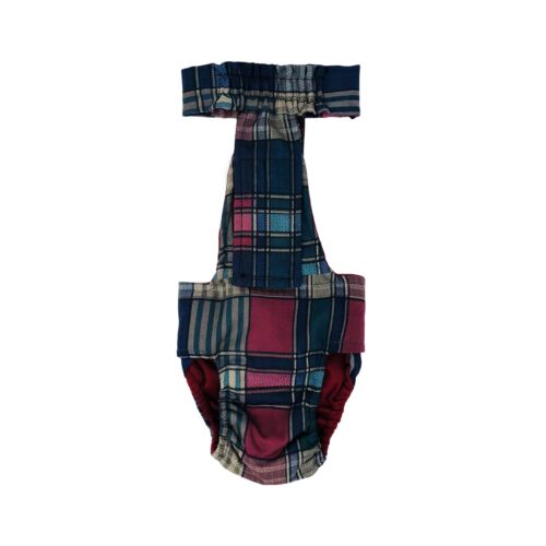 rustic plaid diaper overall - back rustic plaid diaper overall - back