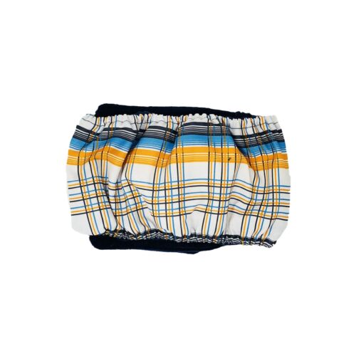 blue and yellow plaid belly band - back blue and yellow plaid belly band - back
