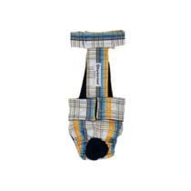 Blue and Yellow Plaid   Dog Diaper Overall