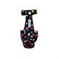 colorful polka dot on black diaper overall - new