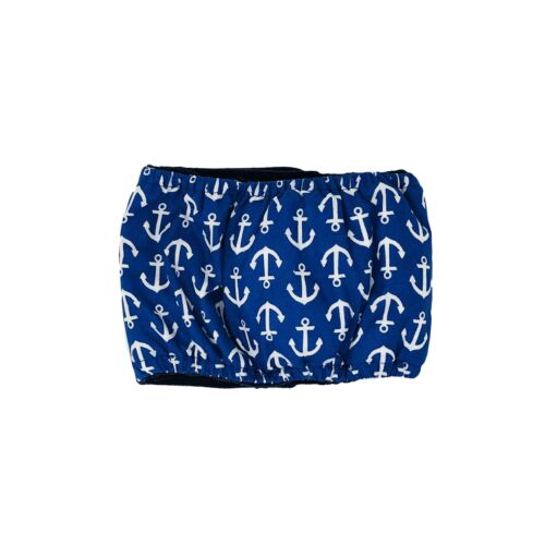 white anchors on blue belly band - back white anchors on blue belly band - back