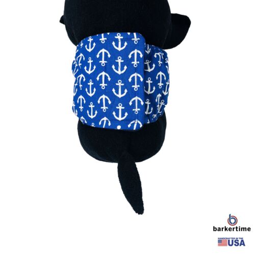 white anchors on blue belly band - model 2 white anchors on blue belly band - model 2