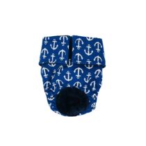 White Anchors on Blue Dog Diaper