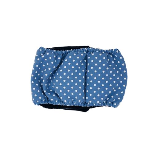 white polka dot on baby blue belly band - back white polka dot on baby blue belly band - back