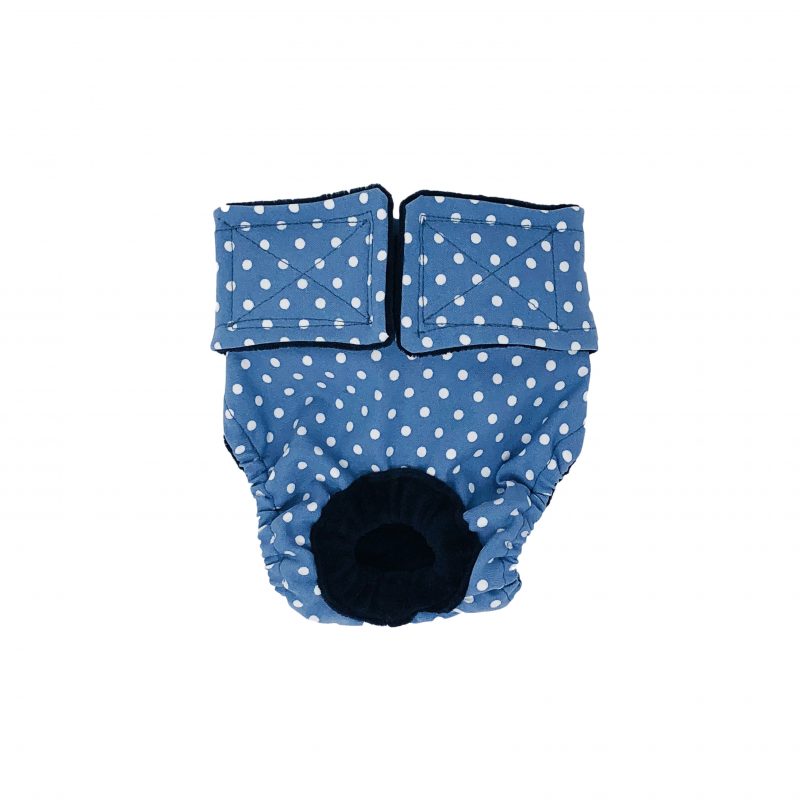 White Polka Dot on Baby Blue   Dog Diaper