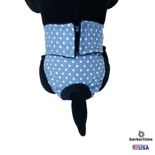 white polka dot on baby blue diaper - model 2 white polka dot on baby blue diaper - model 2