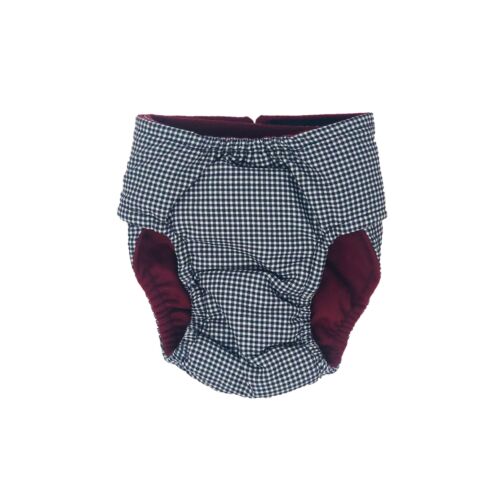 black and white gingham diaper - back