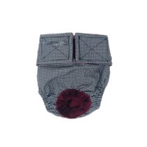 Black and White Gingham Dog Diaper