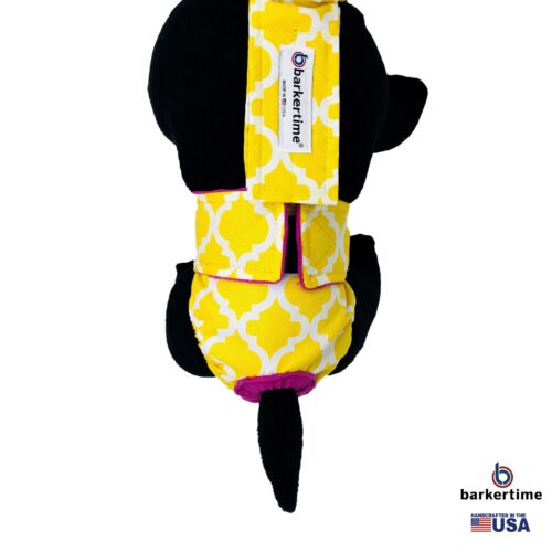 white quatrefoil on yellow diaper overall (new) - model 2 white quatrefoil on yellow diaper overall (new) - model 2