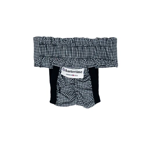black and white gingham diaper pull-up - new - back black and white gingham diaper pull-up - new - back