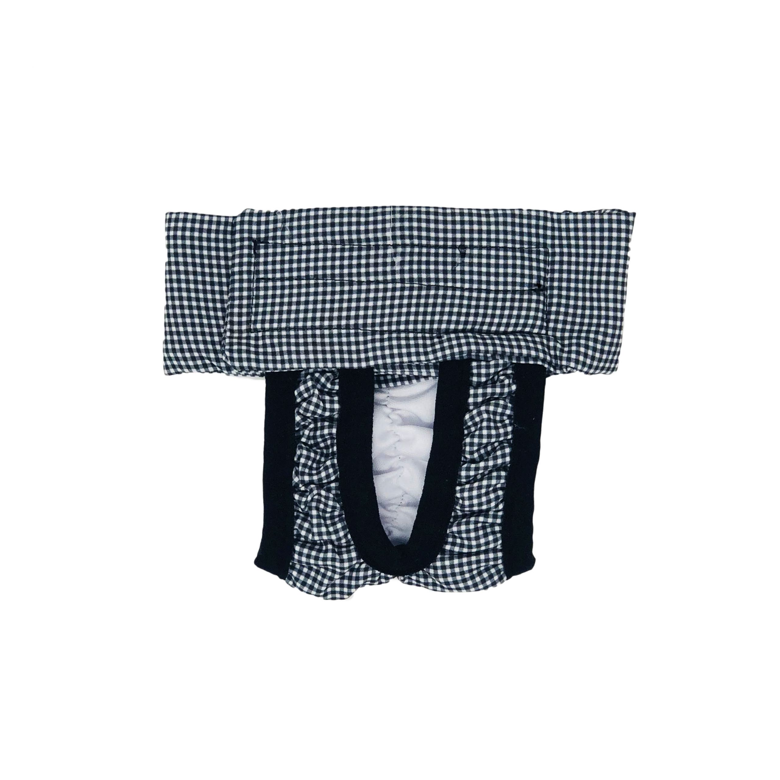 Black and White Gingham  Cat Diaper Pull-up