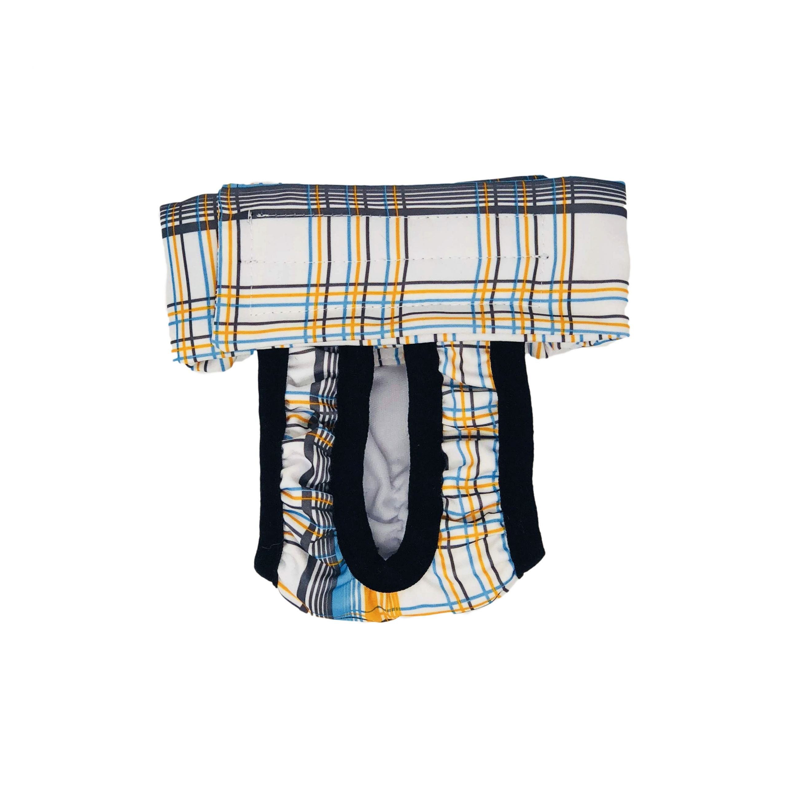 Blue and Yellow Plaid  Cat Diaper Pull-up