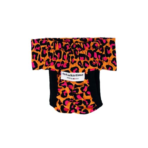 orange hot pink leopard diaper pull-up - new - back orange hot pink leopard diaper pull-up - new - back