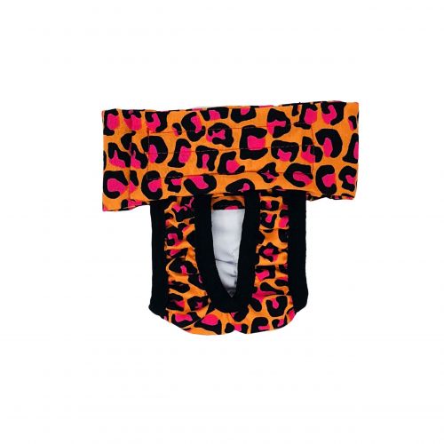 orange hot pink leopard diaper pull-up - new