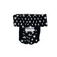 white polka dot on vintage black diaper pull-up - back