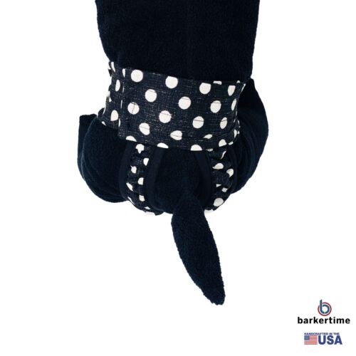 white polka dot on vintage black diaper pull-up - model 2 white polka dot on vintage black diaper pull-up - model 2