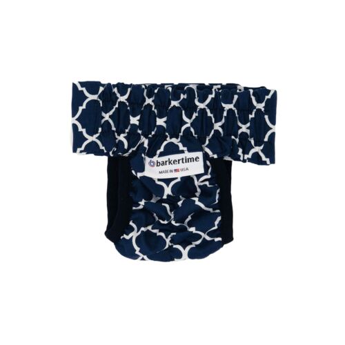 white quatrefoil on blue diaper pull-up - back white quatrefoil on blue diaper pull-up - back